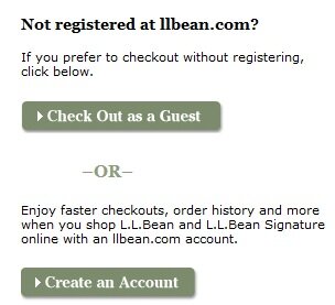 L.L. Bean guest checkout example