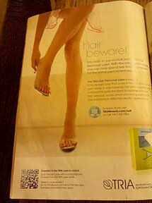 Magazine ad featuring a QR code