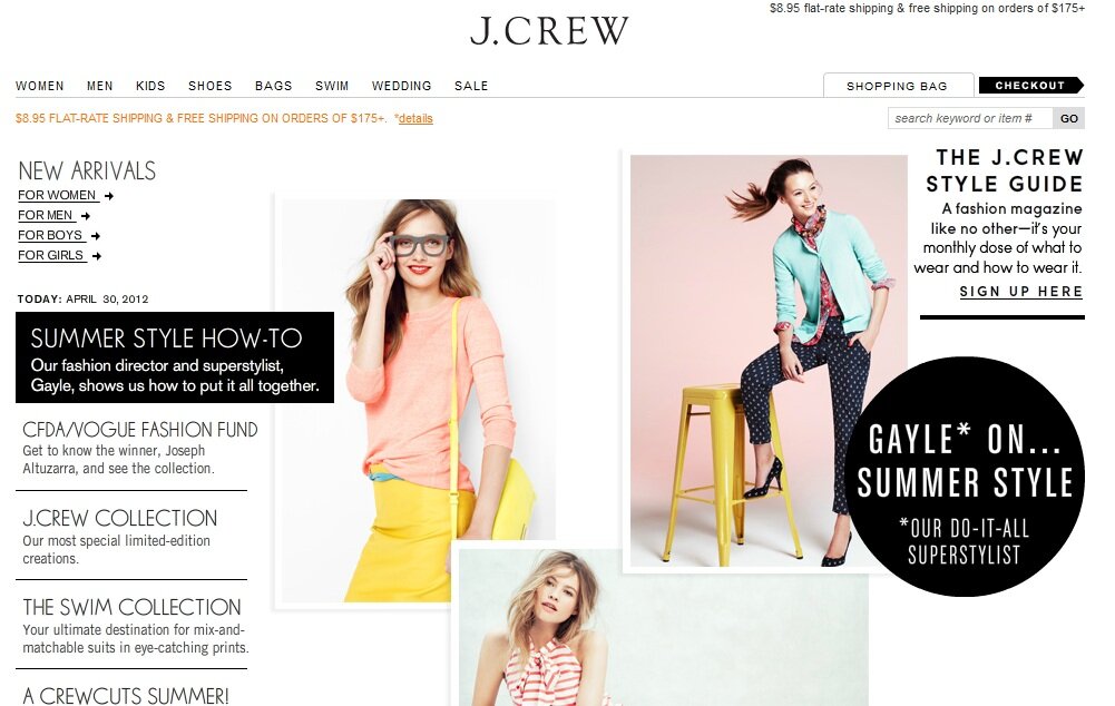 Brand identity example from J. Crew