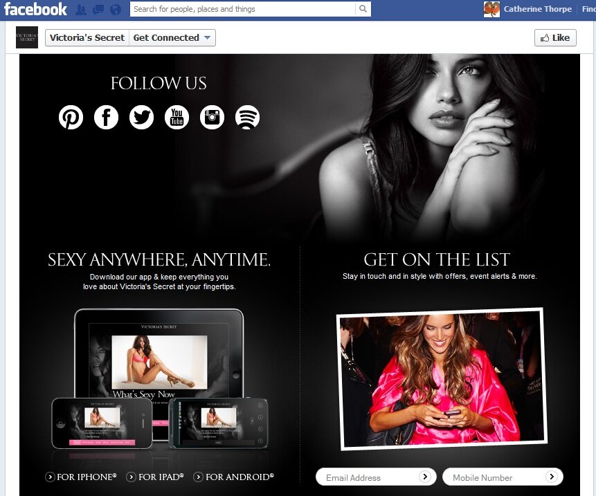 Mobile promotion example from Victoria's Secret