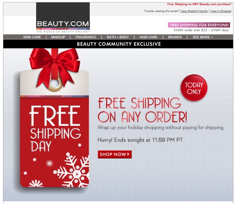 Shipping example from beauty.com