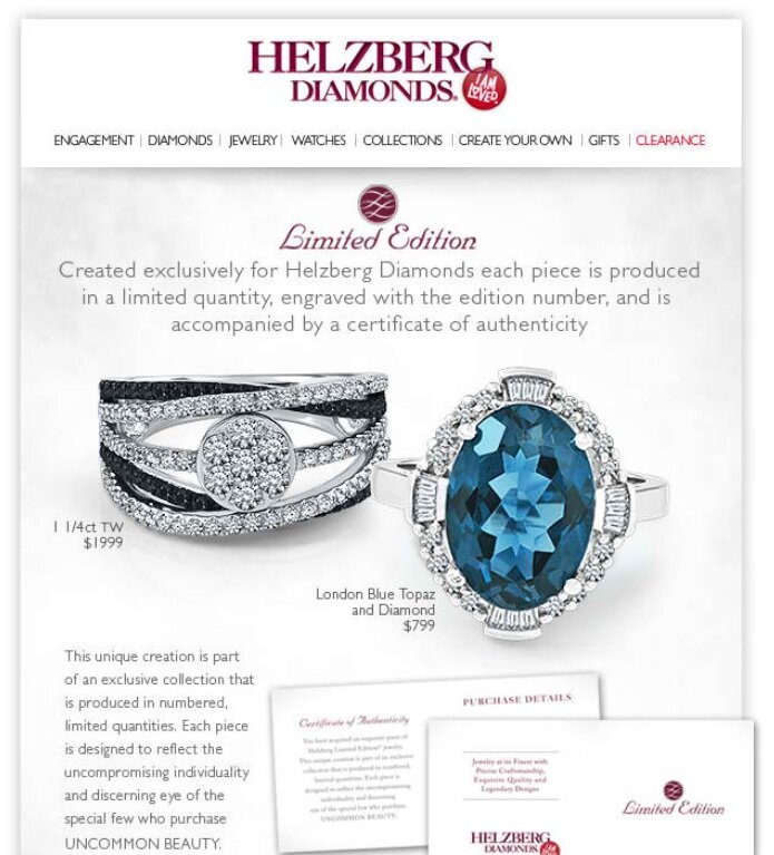 Holiday example from Helzberg