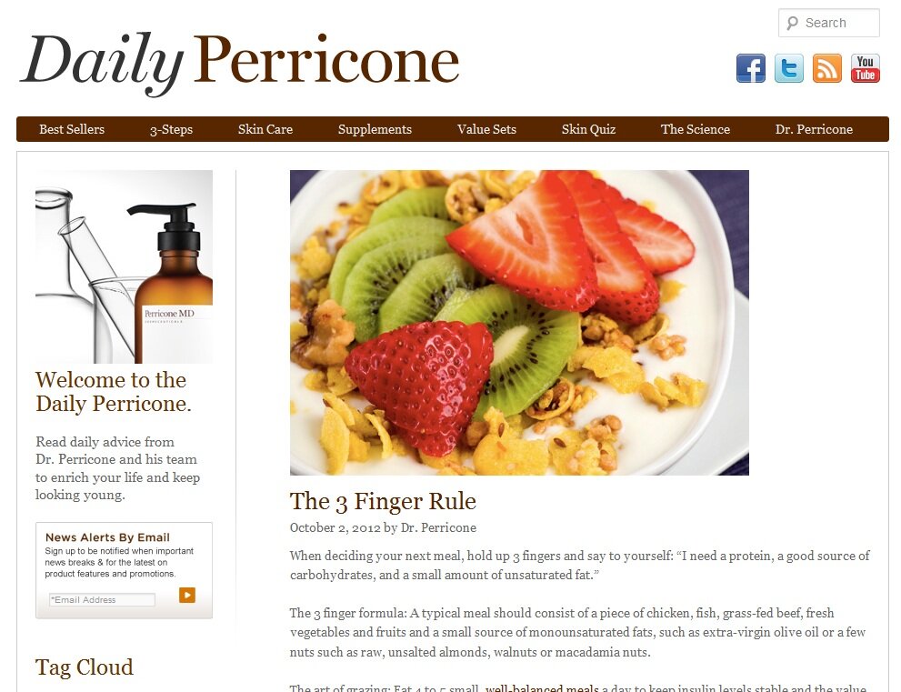 Content example from Perricone MD