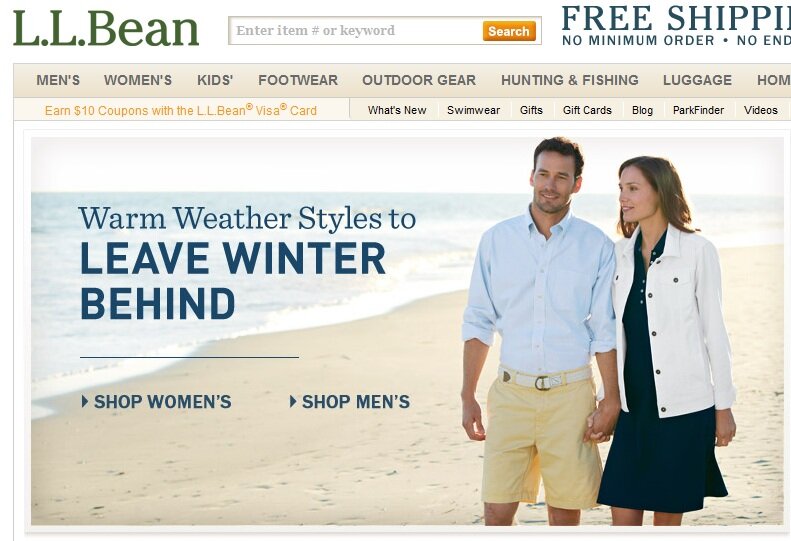 Imagery example from L.L. Bean