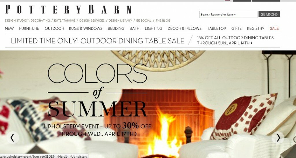 Imagery example from Pottery Barn