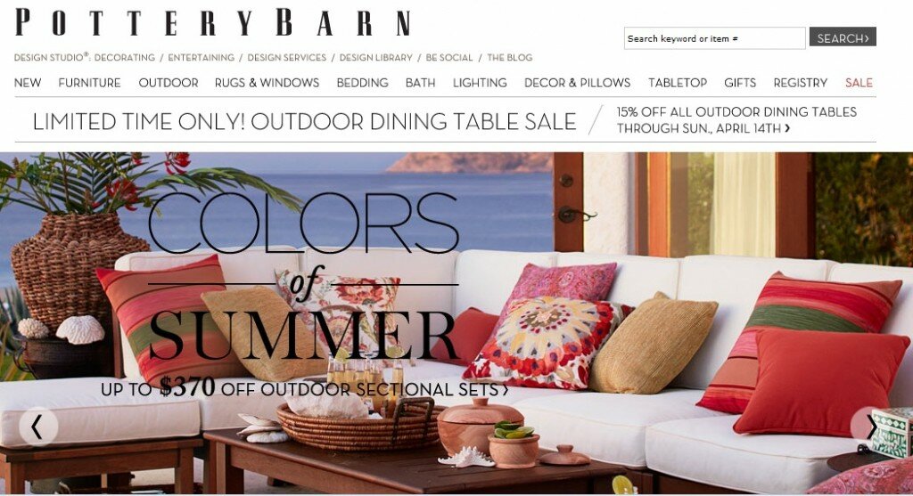 Imagery example from Pottery Barn