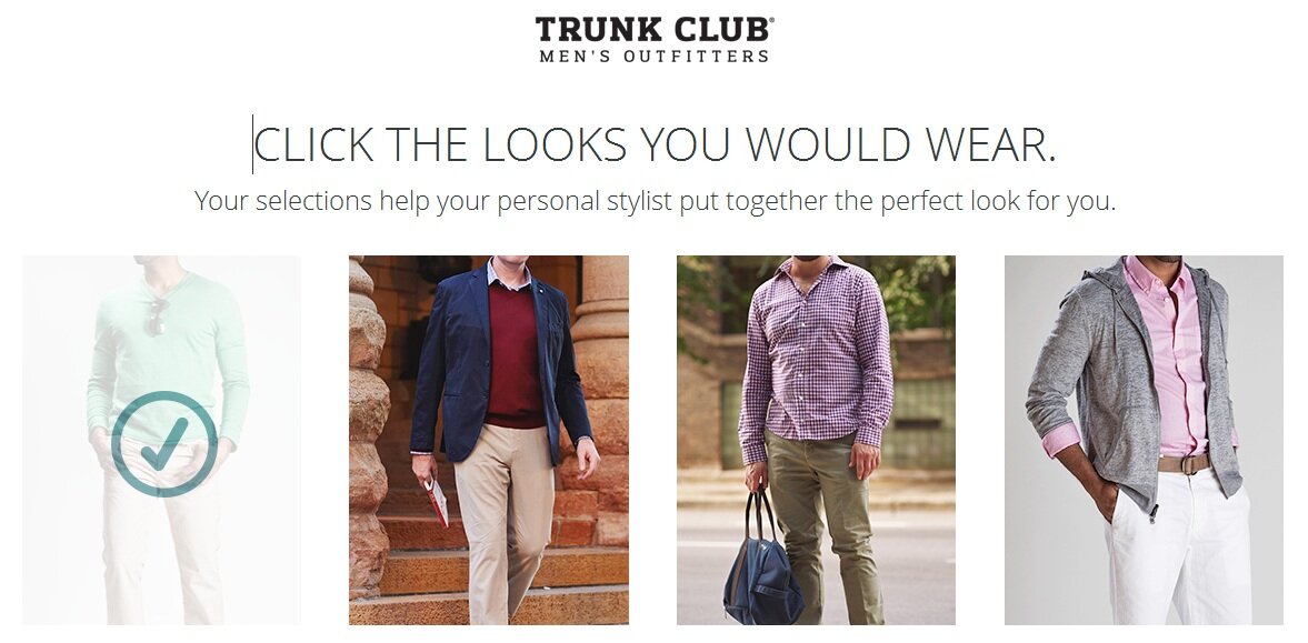 Personalization example from Trunk Club