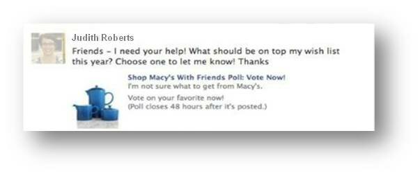 Social shopping example from Macy's