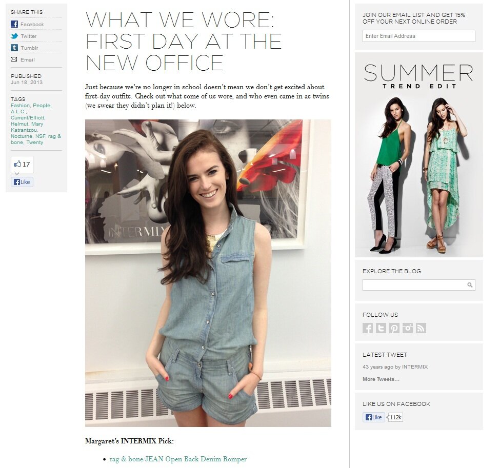 Blog example from Intermix