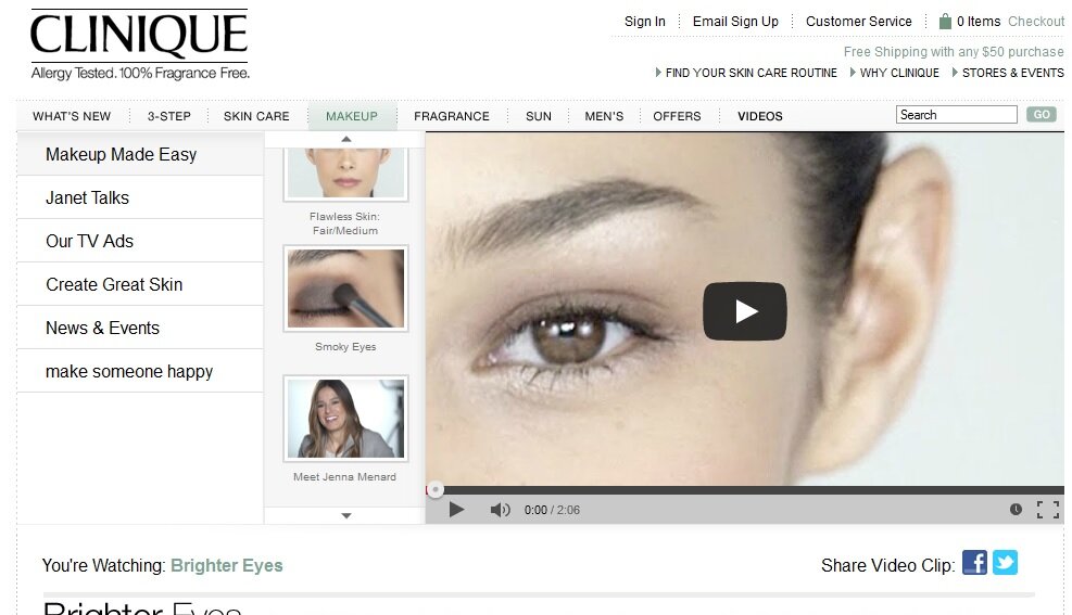 Video example from Clinique